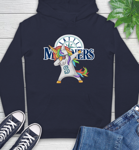 Seattle Mariners MLB Baseball Funny Unicorn Dabbing Sports Hoodie 4