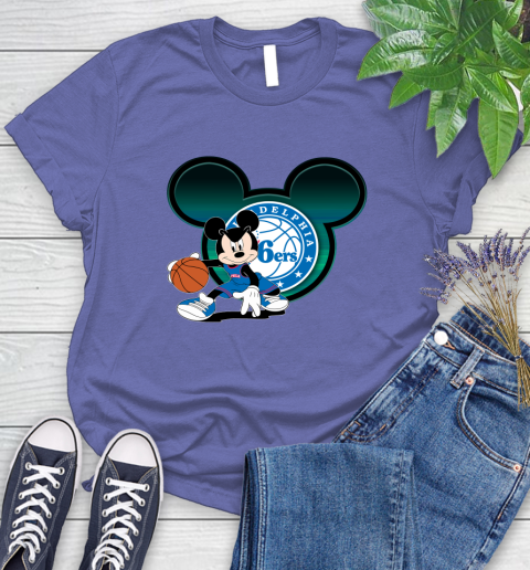 NBA Philadelphia 76ers Mickey Mouse Disney Basketball Women's T-Shirt 11
