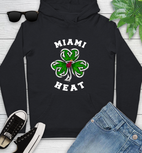 NBA Miami Heat Three Leaf Clover St Patrick's Day Basketball Sports Youth Hoodie