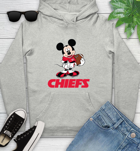 NFL Football Kansas City Chiefs Cheerful Mickey Mouse Shirt Youth Hoodie 2