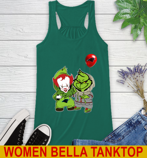 Carolina Panthers Baby Pennywise Grinch Christmas NFL Football Racerback Tank 7