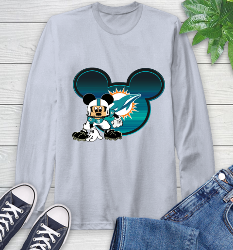 NFL Miami Dolphins Mickey Mouse Disney Football T Shirt Long Sleeve T-Shirt 6