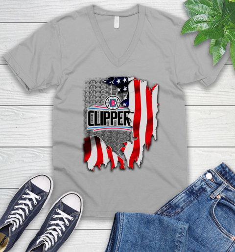Los Angeles Clippers NBA Basketball American Flag V-Neck T-Shirt 3