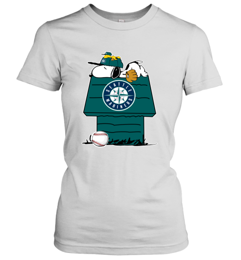 MLB Seattle Mariners Snoopy Charlie Brown Woodstock The Peanuts Movie Baseball  T Shirt - Rookbrand