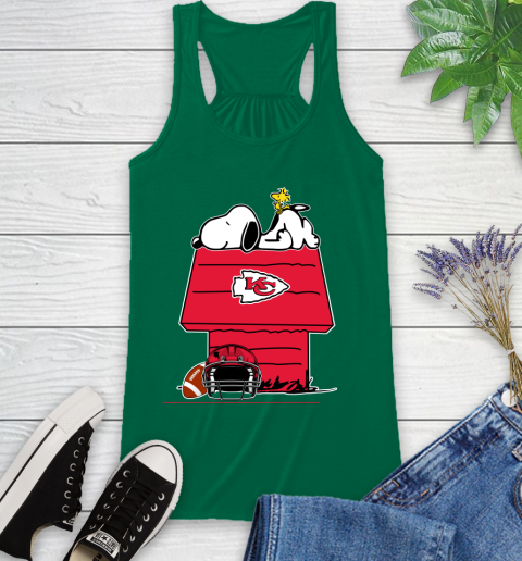 Kansas City Chiefs NFL Football Snoopy Woodstock The Peanuts Movie Racerback Tank 7