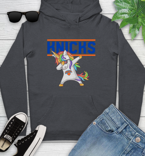 New York Knicks NBA Basketball Funny Unicorn Dabbing Sports Youth Hoodie 8