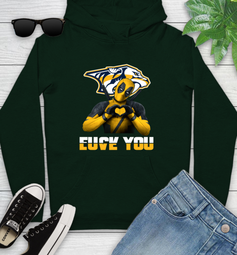 NHL Nashville Predators Deadpool Love You Fuck You Hockey Sports Youth Hoodie 14