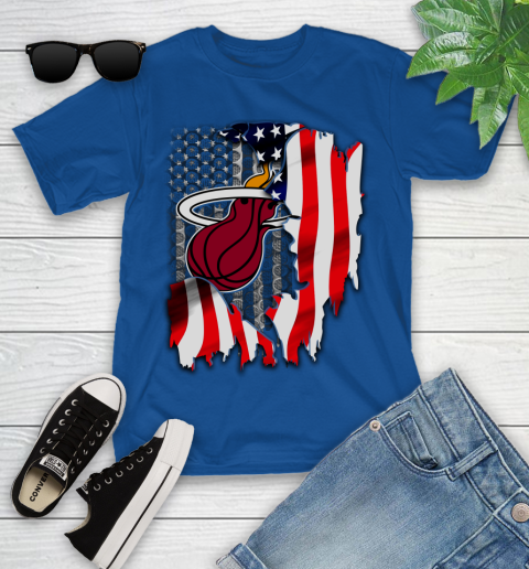 Miami Heat NBA Basketball American Flag Youth T-Shirt 12