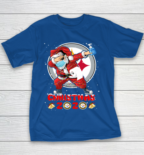 Pittsburgh Steelers Funny Santa Claus Dabbing Christmas 2020 NFL Youth T-Shirt 6