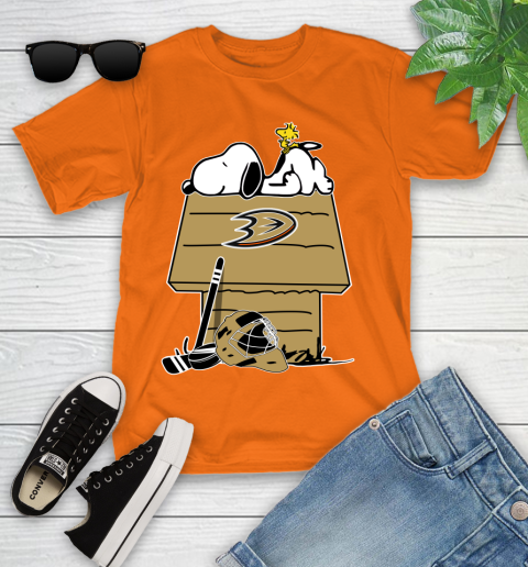 Anaheim Ducks NHL Hockey Snoopy Woodstock The Peanuts Movie Youth T-Shirt 7