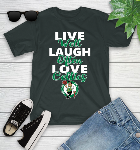 NBA Basketball Boston Celtics Live Well Laugh Often Love Shirt Youth T-Shirt 5