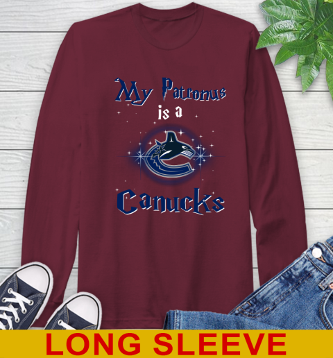 NHL Hockey Harry Potter My Patronus Is A Vancouver Canucks Long Sleeve T-Shirt 7