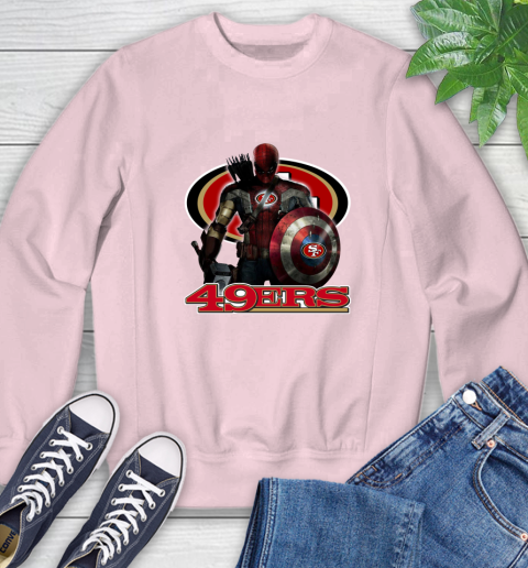 NFL Captain America Thor Spider Man Hawkeye Avengers Endgame Football San Francisco 49ers Sweatshirt 9