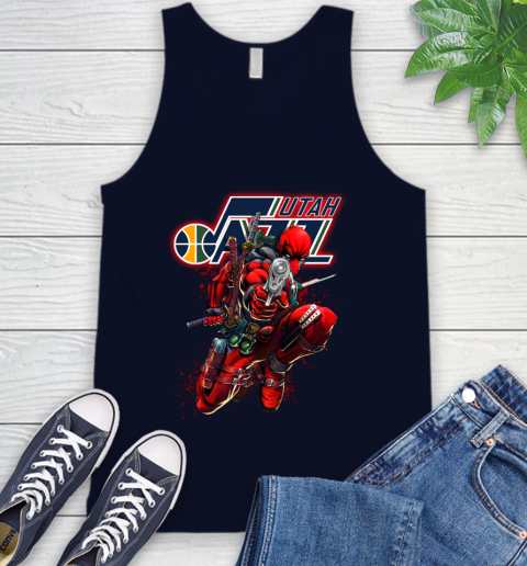 NBA Deadpool Marvel Comics Sports Basketball Utah Jazz Tank Top 3