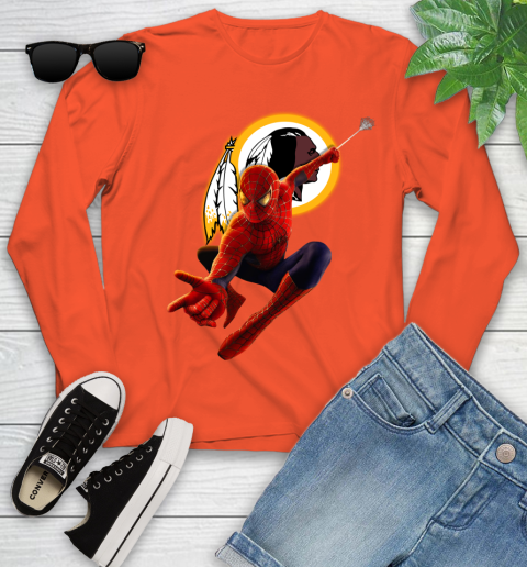 NFL Spider Man Avengers Endgame Football Washington Redskins Youth Long Sleeve 4