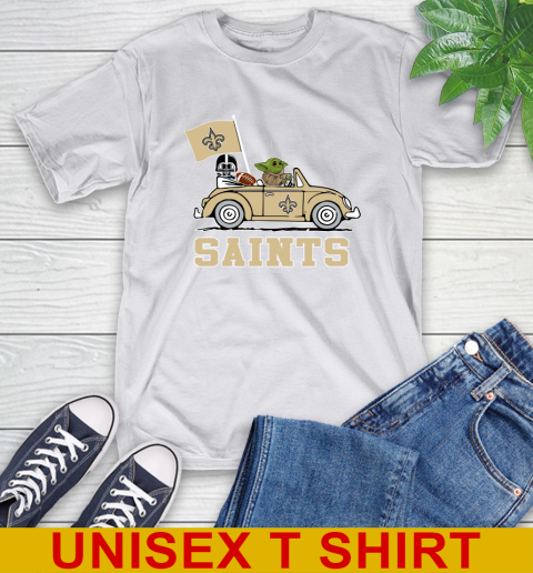 NFL Football New Orleans Saints Darth Vader Baby Yoda Driving Star Wars Shirt T-Shirt 12
