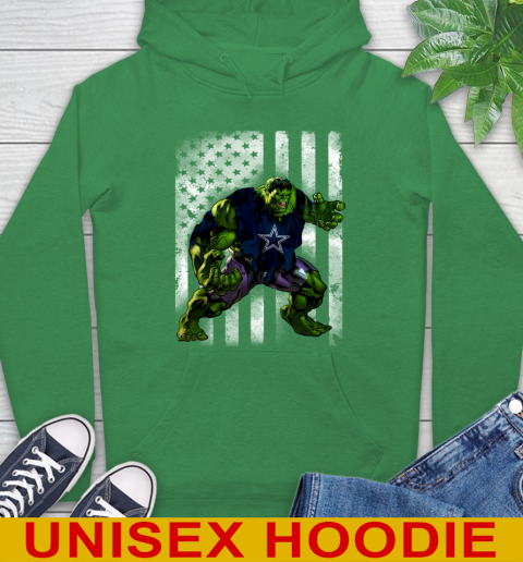 Dallas Cowboys Hulk Marvel Avengers NFL Football American Flag Hoodie 8