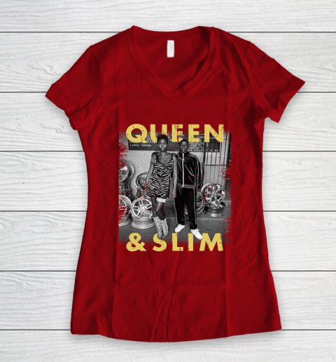 Queen and Slim Poster Women's V-Neck T-Shirt 8