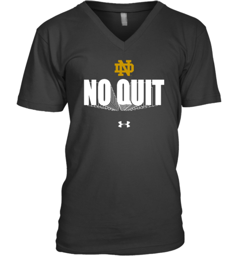 NCAA Notre Dame Fighting Irish No Quit V-Neck T-Shirt