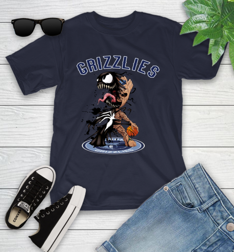 NBA Memphis Grizzlies Basketball Venom Groot Guardians Of The Galaxy Youth T-Shirt 3