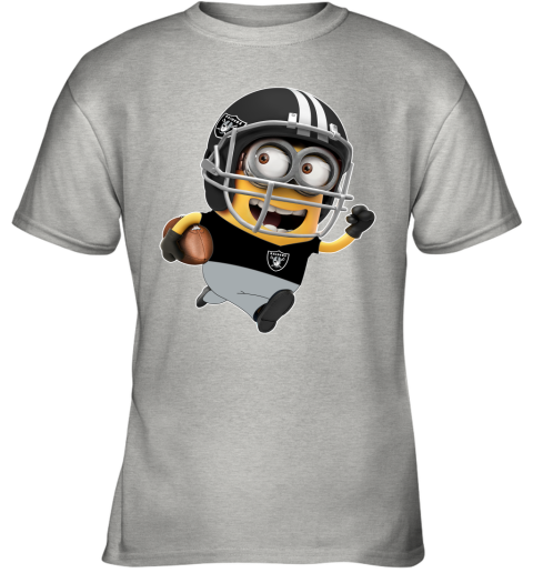 NFL Oakland Raiders Minions Disney Football Sports zB4lPH904JK youth t shirt 26 95 151514 front ash