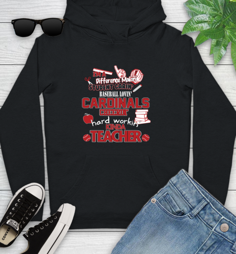 St.Louis Cardinals MLB I'm A Difference Making Student Caring Baseball Loving Kinda Teacher Youth Hoodie