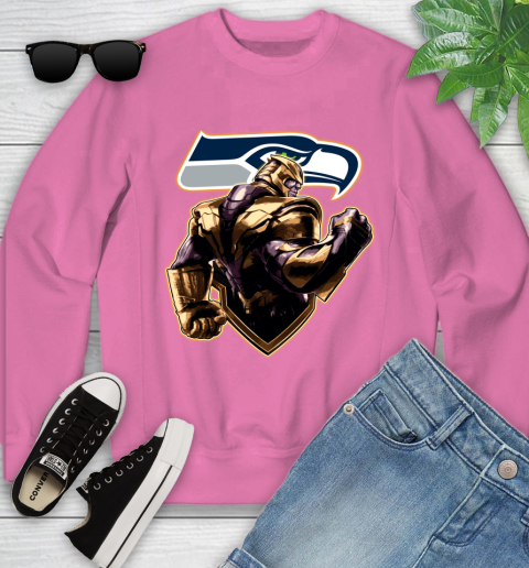 NFL Thanos Avengers Endgame Football Sports Seattle Seahawks Youth Sweatshirt 7