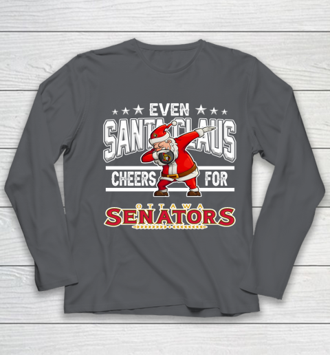 Ottawa Senators Even Santa Claus Cheers For Christmas NHL Youth Long Sleeve 6