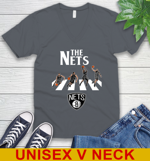 NBA Basketball Brooklyn Nets The Beatles Rock Band Shirt V-Neck T-Shirt 4