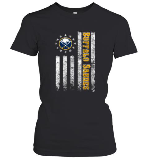 NHL American Flag Hockey Sports Buffalo Sabres Women's T-Shirt