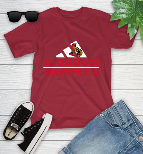 NHL A Badass Ottawa Senators Fan Adidas Hockey Sports Youth T-Shirt 14