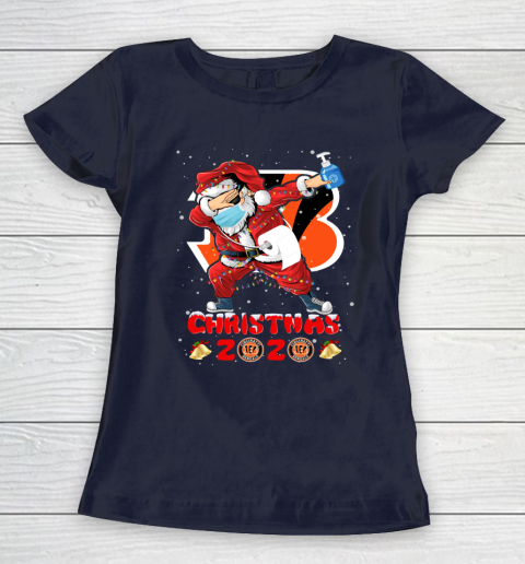 Cincinnati Bengals Funny Santa Claus Dabbing Christmas 2020 NFL Women's T-Shirt 2