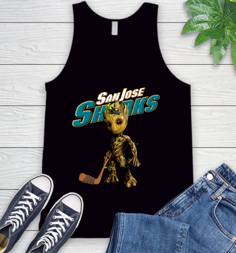 San Jose Sharks NHL Hockey Groot Marvel Guardians Of The Galaxy Tank Top 2
