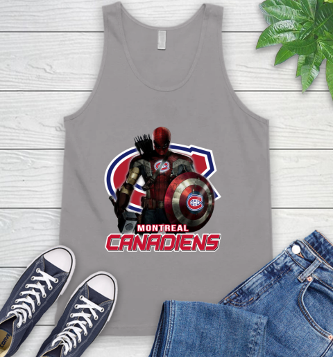 NHL Captain America Thor Spider Man Hawkeye Avengers Endgame Hockey Montreal Canadiens Tank Top 4