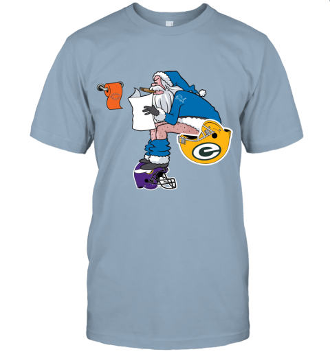 Santa Claus Detroit Lions Shit On Other Teams Christmas Unisex Jersey Tee
