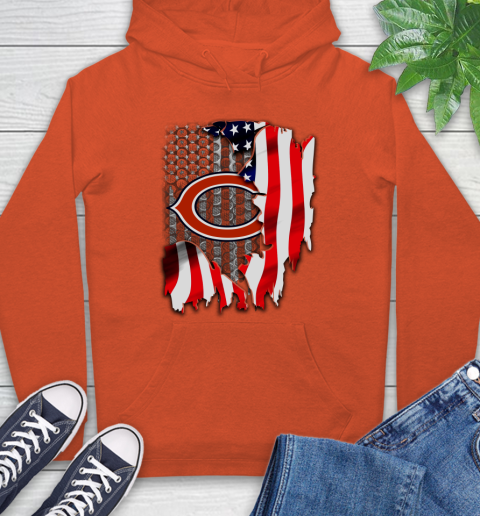 Chicago Bears NFL Football American Flag Hoodie - Image 5