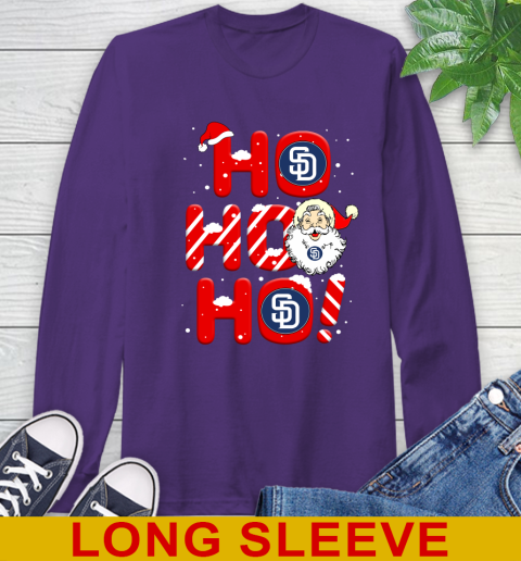 San Diego Padres MLB Baseball Ho Ho Ho Santa Claus Merry Christmas Shirt Long Sleeve T-Shirt 5