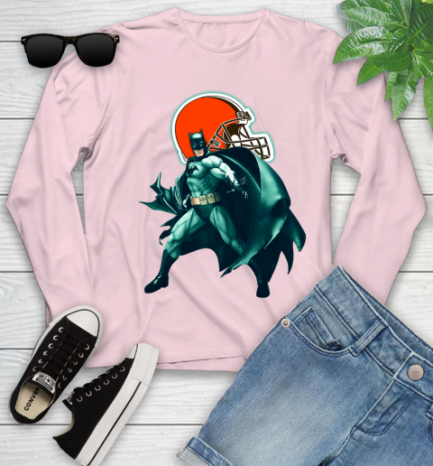 NFL Batman Football Sports Cleveland Browns Youth Long Sleeve 10