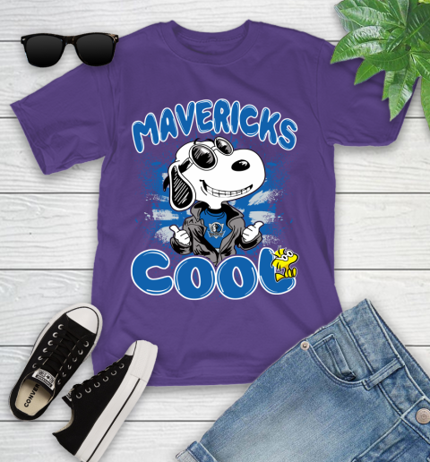 NBA Basketball Dallas Mavericks Cool Snoopy Shirt Youth T-Shirt 3