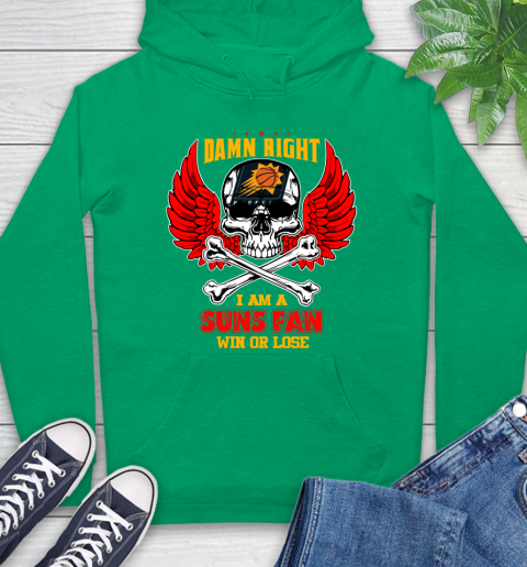NBA Damn Right I Am A Phoenix Suns Win Or Lose Skull Basketball Sports Hoodie 8