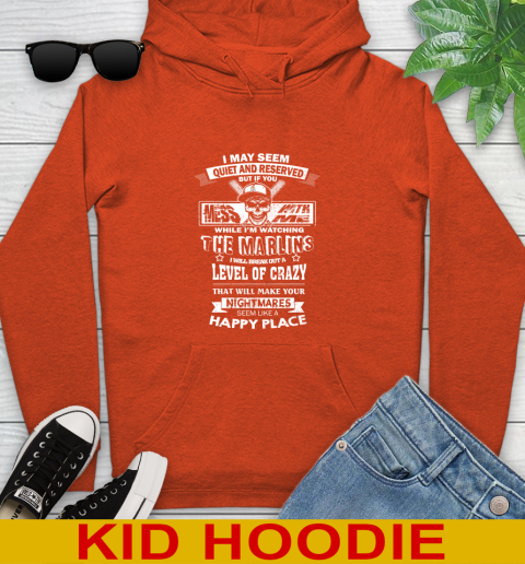 Miami Marlins MLB Baseball If You Mess With Me While I'm Watching My Team Youth Hoodie 4