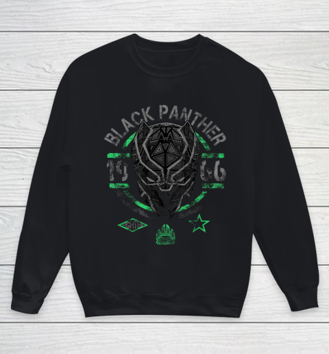 Marvel Black Panther Green Geometric Pattern Vintage Youth Sweatshirt