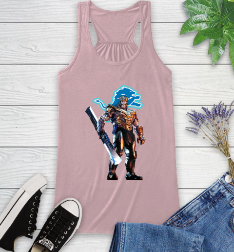 NFL Thanos Gauntlet Avengers Endgame Football Detroit Lions Racerback Tank 11