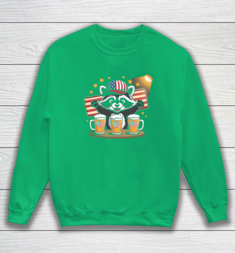 Raccoon red white and brew Funny Independence Day 4th of July Sweatshirt 4