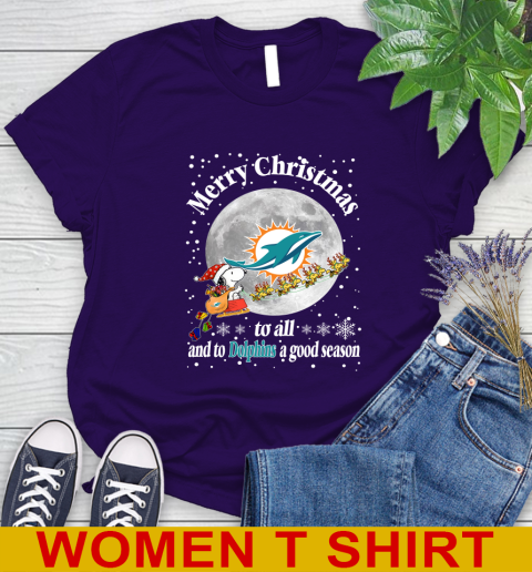 Miami Dolphins Merry Christmas To All And To Dolphins A Good Season NFL Football Sports Women's T-Shirt 4