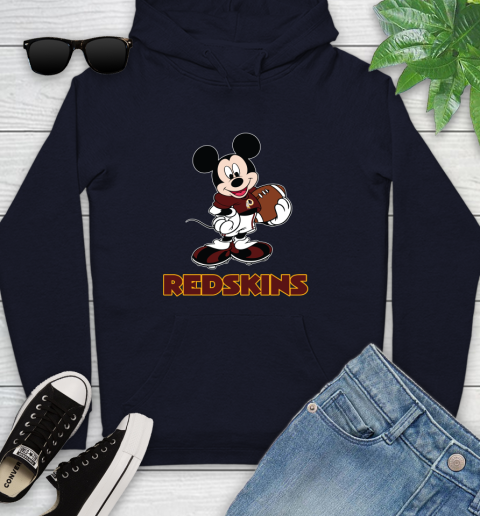 NFL Football Washington Redskins Cheerful Mickey Mouse Shirt Youth Hoodie 4