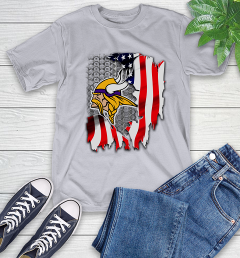Minnesota Vikings NFL Football American Flag T-Shirt 6