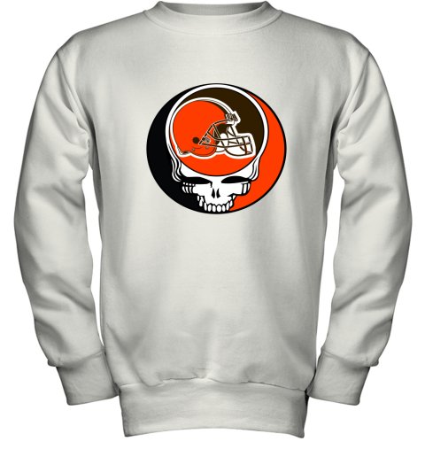 NFL Team Cleveland Browns x Grateful Dead Logo Band Youth Sweatshirt