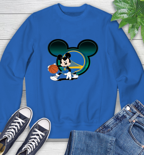 NBA Golden State Warriors Mickey Mouse Disney Basketball Sweatshirt 8