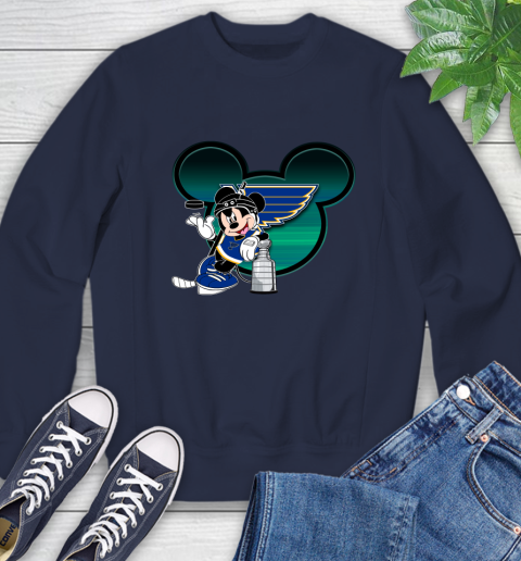NHL St.Louis Blues Stanley Cup Mickey Mouse Disney Hockey T Shirt Sweatshirt 3